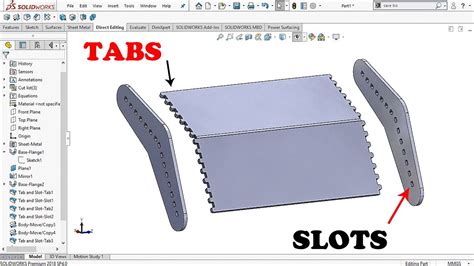 sheet metal tab solidworks